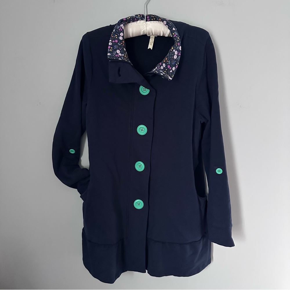 Matilda Jane A Million Little Things Jacket Peacoat w Zipper & Buttons sz Small